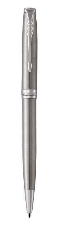 Parker Sonnet Balpen | Roestvrij staal met palladium rand | Medium penpunt | Zwarte inkt | Cadeauverpakking