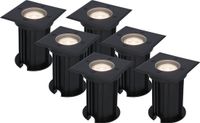HOFTRONIC Ramsay LED Grondspot Zwart - 4000K Neutraal wit - 5 Watt - IP67 - Set van 6