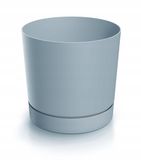 Prosperplast Tubo P Ronde Pot met Schotel - Grijs 10,8 cm