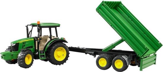 Bruder John Deere 5115 M with tipping trailer