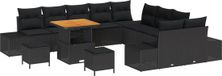 vidaXL Tuinbank Set Zwart Polywood