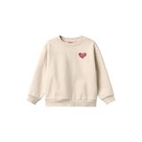 Wheat rechtvallende sweater met backprint - ecru/roze