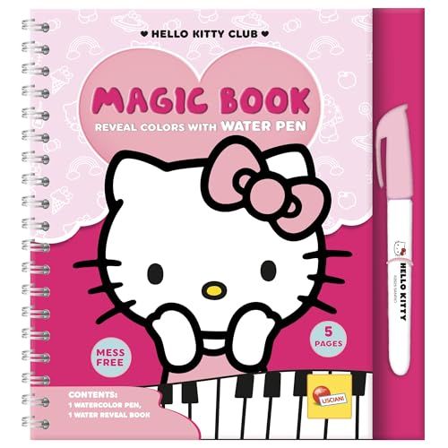Lisciani - HELLO KITTY – Herbruikbaar Magisch Waterkleurboek Voor Kinderen Vanaf 3 Jaar – Educatief Speelgoed Met 12 Pagina’s En Waterstift – Creatieve Activiteit Zonder Vlekken – Cadeau Idee