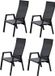 AVH-Collectie Nancy dining tuinstoel verstelbaar antraciet textileen set van 4