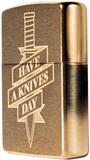 Knivesandtools Zippo Brass Brushed Knife