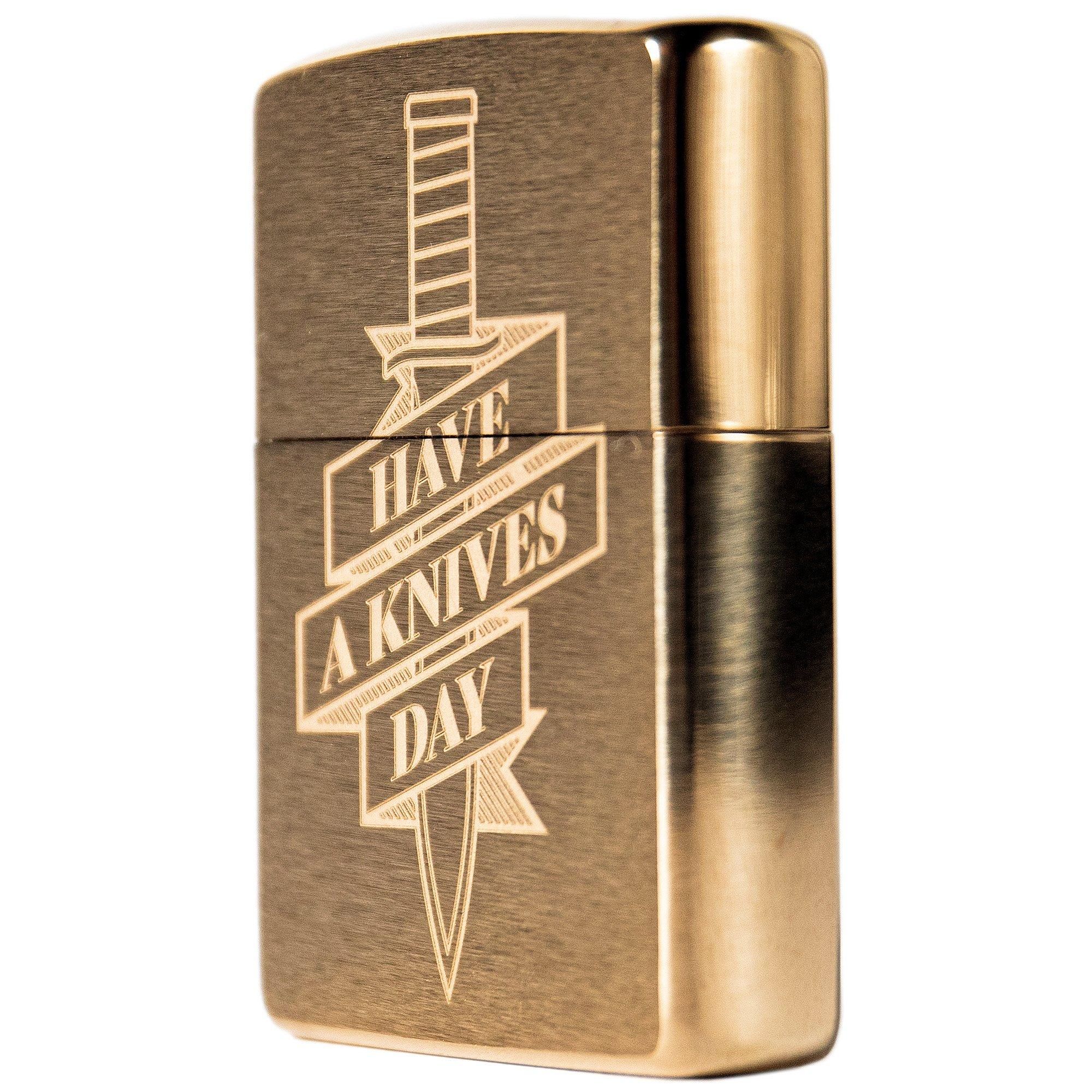 Knivesandtools Zippo Brass Brushed Knife