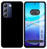 Tumundosmartphone Siliconen hoes, TPU-gel, zwart, voor Vivo V40 SE 5G