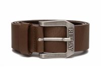 REPLAY Leren riem Belt W85 DK Brown Wood bruine