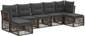 vidaXL Banc de jardin - Ensemble - 7 places - Gris - Polyrattan
