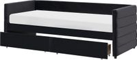 Beliani MARRAY - Bedbank met opbergruimte - Zwart - 90 x 200 cm - Fluweel