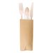 100 stuks - set vorken + messen + serv + lepel 'Classic' 20 cm natuurlijk hout