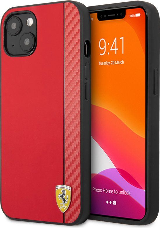 Ferrari PU Leren Hoesje voor iPhone 13 Mini - Rood