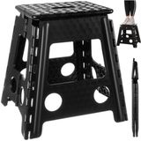 Malatec Inklapbaar krukje - Zwart - 39 cm - Kunststof - Max 100 kg