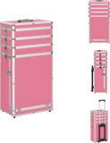 vidaXL Make-uptrolley Aluminium Roze