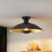 Lindby Plafondlamp Narisara - 1 Licht - IJzer - Zwart/Goud - Ø 40 cm