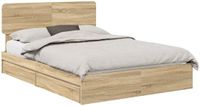 vidaXL Lit de rangement avec tiroir Chêne Sonoma 140 x 190 cm Bois transformé
