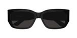 Balenciaga Bb0331sk Lunettes de soleil unisexe noir rectangulaires gris 56mm