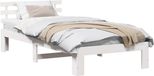 vidaXL Bedframe met hoofdeinde Wit 90 x 200 cm Massief grenenhout