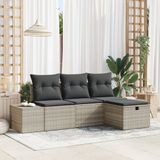 vidaXL Tuinbank - Poly Rattan - Lichtgrijs/Donkergrijs - 2 zitplekken