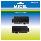 MICEL - 91902 - Set van 2 kogellagers voor schuiframen, P-60, in hoogte verstelbaar, nylon, zwarte afwerking, 57 x 15 x 21 mm