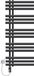 LuxeBath Badkamer radiator middenaansluiting 500x1200 mm zwart mat met verwarmingselement 900W