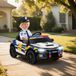 Voiture électrique de police pour enfants avec télécommande, klaxon et musique intégrés, dimensions 96x60x45 cm, jouet radiocommandé pour enfants