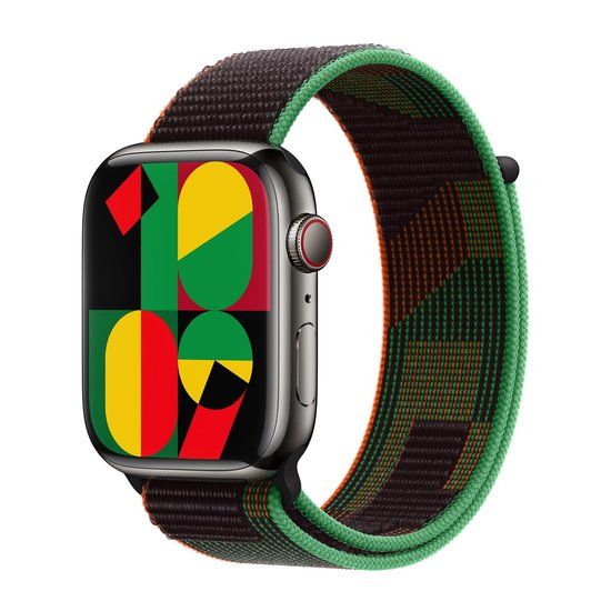Apple Sport Loop band voor de Apple Watch | 44/45/46/49 mm - Black Unity
