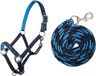 HKM Halsterset-10025 Donkerblauw/Babyblauw Volbloed