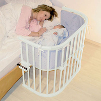 babybay origineel bed extra geventileerd– beukenhout massief wit gelakt