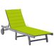 VidaXL Tuinstoel Lounge Gecapitonneerde zitting Acaciahout Groen, Grijs
