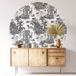 Jungle Animaux Sticker Mural Rond / Cercle - Diamètre 150 Cm - Adhésif + Protection Mate