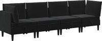 vidaXL - Woonkamer - Meubelset - 4 - st - Zwart - Fluweel