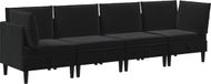 vidaXL - Woonkamer - Meubelset - 4 - st - Zwart - Fluweel
