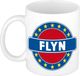 Bellatio Decorations - Flyn voornaam - koffiemok - beker - wit/blauw - 300 ml
