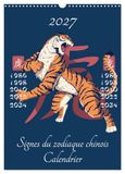 Signes CALVENDO Signes du zodiaque chinois (Calendrier mural 2027 DIN A3 horizontal), CALVENDO calendrier mensuel