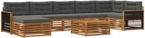 vidaXL Bank loungeset 7 zitplaatsen Naturel et anthracite Acacia bois