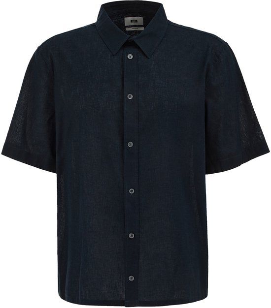 WE Fashion Heren relaxed fit overhemd van linnenmix