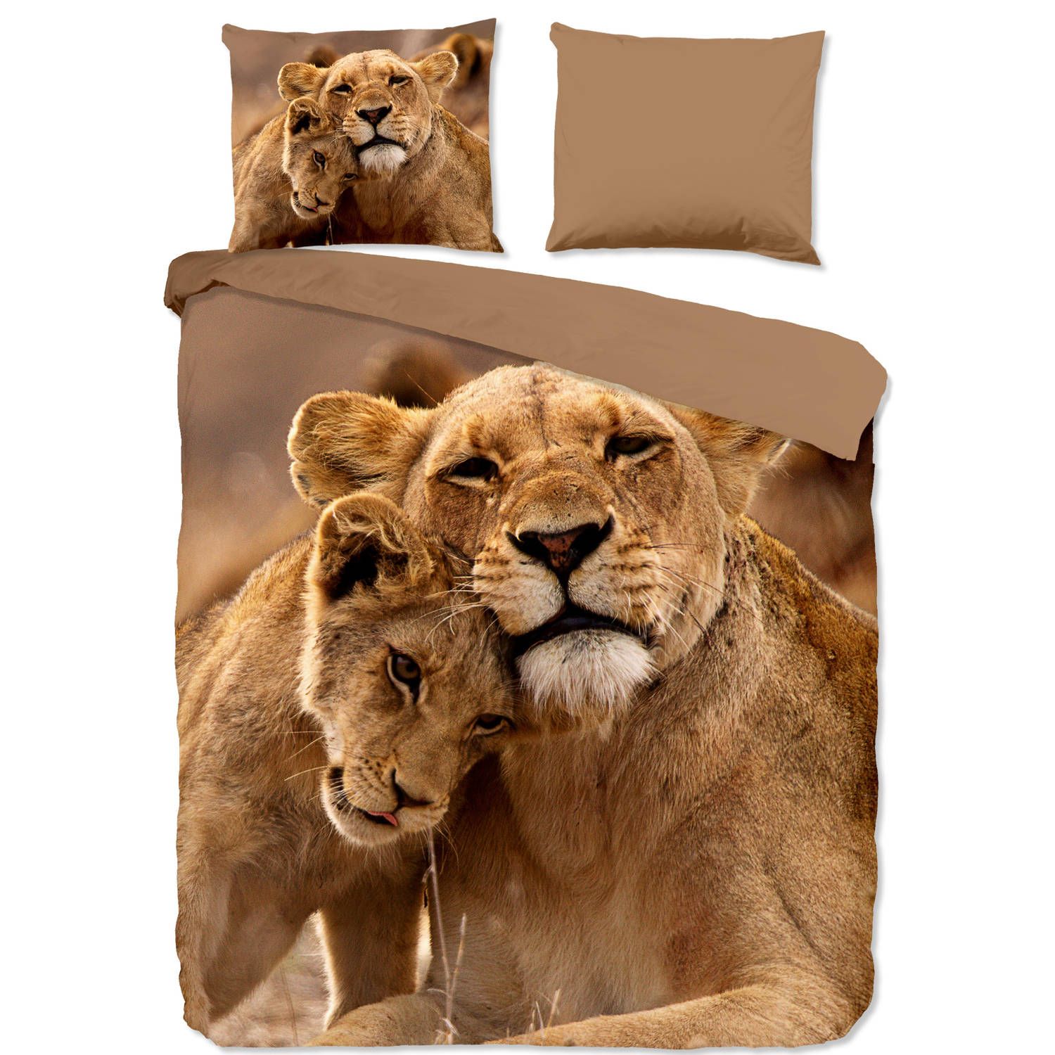 PURE dekbedovertrek lovely - 1-persoons (140 x 200/220 cm) - bruin