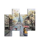 Homemania Afbeelding Parijs 4 steden en landschappen per woonkamer, meerkleurig, 76 x 0,3 x 50 cm, HM204PMDF142, MDF