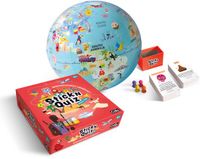 Caly Opblaasbare Wereldbol Stick N Quiz Blauw