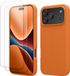 kwmobile coque avec 2x protecteurs d'écran pour Apple iPhone 18 Pro Max / iPhone 17 Pro Max – protecteur d'écran en verre trempé – chargement sans fil – orange fruité