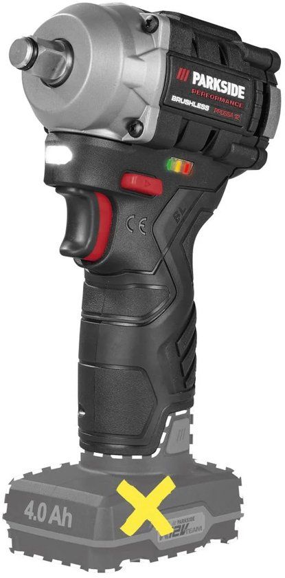 PARKSIDE PERFORMANCE Accu Slagmoersleutel 1/2" - 12 V - Zonder accu en lader - 350 Nm