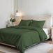 Italian Bed Linen Elegant dekbedovertrek, donkergroen, dubbele, 100% microvezel.
