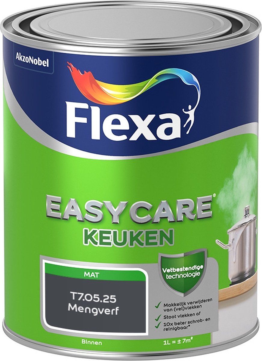 FLEXA Easycare Muurverf - Keuken - Mat - Mengkleur - T7.05.25 - 1 liter