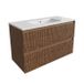 Saniclass meuble de salle de bain - 100x45x62cm - lavabo en céramique Vygo blanc - noyer mat pur
