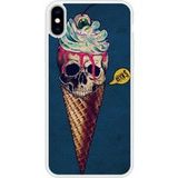 Ice cream skull blue bedrukt siliconen hoesje compatibel met iPhone X, Apple iPhone XS