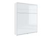 CONCEPTION PRO Lit mural escamotable 160x200 cm blanc/blanc brillant (vertical)