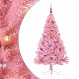 vidaXL Sapin de Noël pré-éclairé en plastique avec 150 LED Rose 150 cm PVC