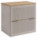 3xE living Meuble sous-vasque suspendu 60 cm, cachemire/chêne clair, Style