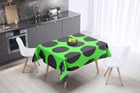 Bonamaison Tafelkleed, Anti-Mold, Sneldrogend, Waterdicht, 100% Polyester Tafellaken, Neon groene rook, 140 x 140 Cm